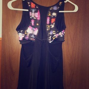 Athleta Black tank top with open side back